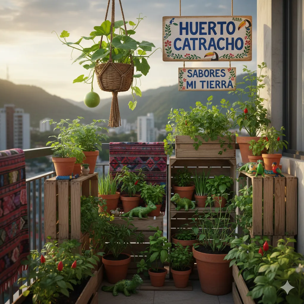 Huerto de balcón compacto hondureño