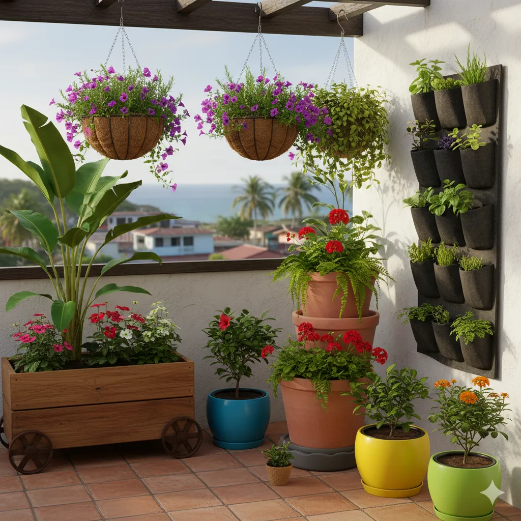 Macetas compactas para balcones hondureños